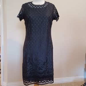 Isaac Mizrahi, Lace Dress, sz XS, black, self lined.